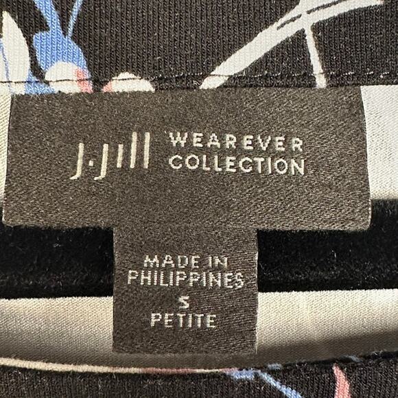 J Jill Dress Womens Small Petite Black Floral Wearever Collection Stretch Pocket - Picture 8 of 15